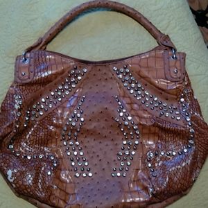 Women's purse tan ostrich